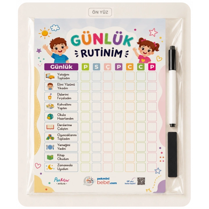 Günlük Rutinim – Silinebilir Çocuk Rutin Tablosu