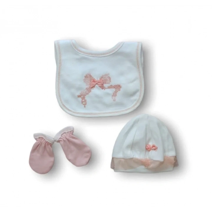 Kanaviçe Nakışlı  5li Zıbın Takımı Hastane Çıkışı Pudra