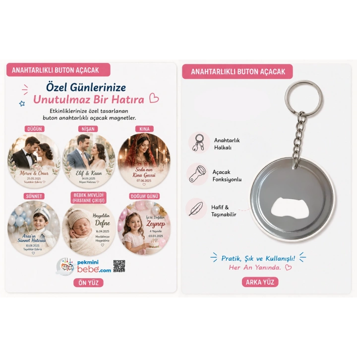 Kişiye Özel Anahtarlıklı Buton Açacak