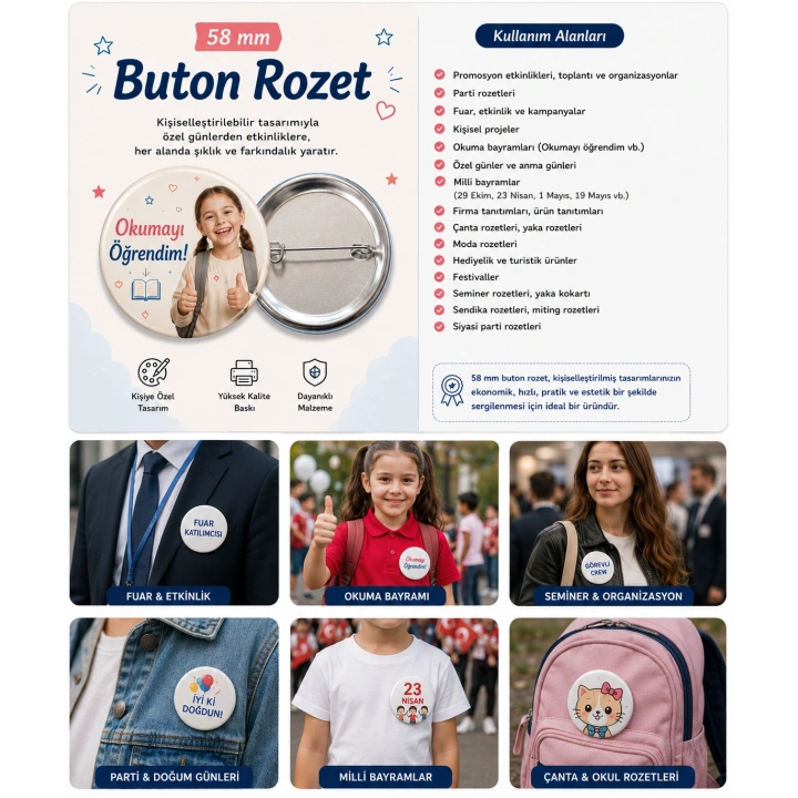 Kişiye Özel Buton Rozet