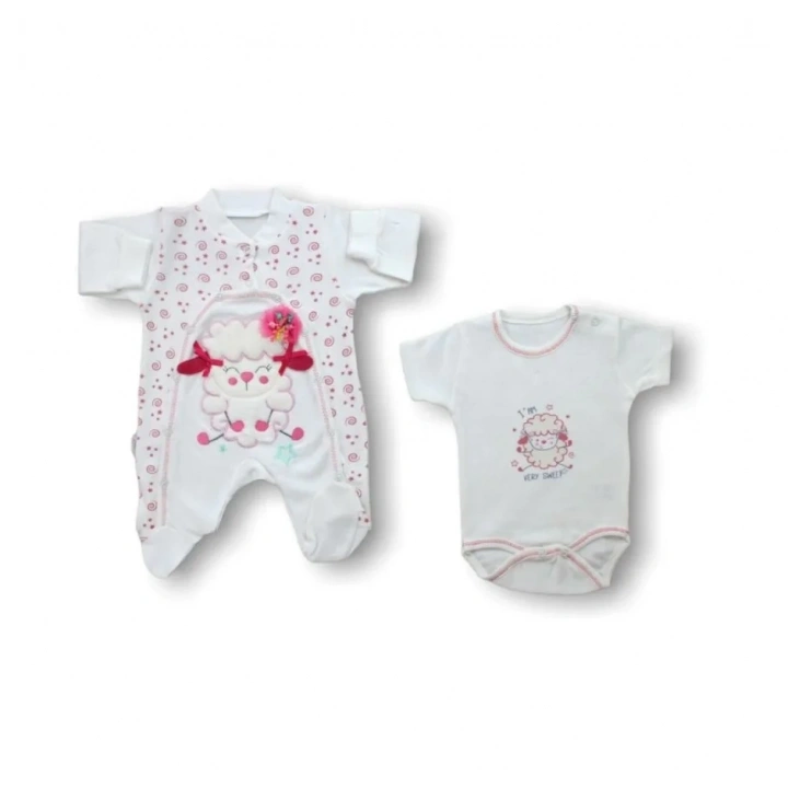 Kuzucuk Nakışlı  5li Zıbın Takımı Hastane Çıkışı Ekru