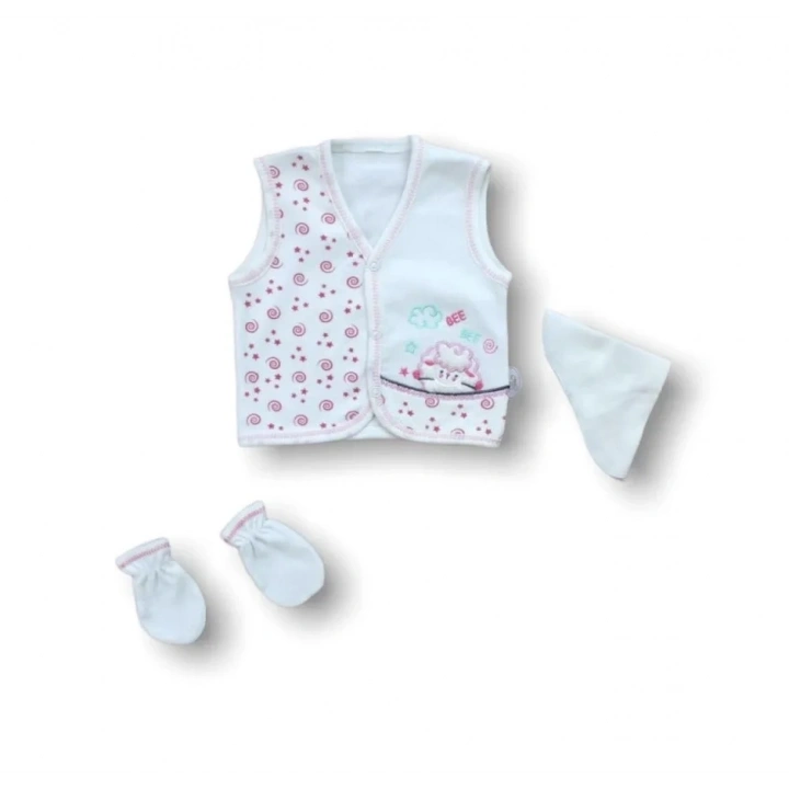 Kuzucuk Nakışlı  5li Zıbın Takımı Hastane Çıkışı Ekru