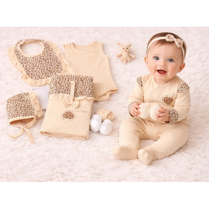 Leopar Desenli 8li Yeni Doğan Seti