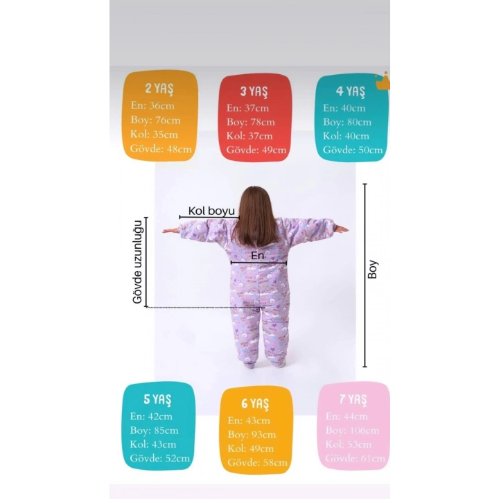 Mavi Dinozor Desenli Çocuk Uyku Tulumu