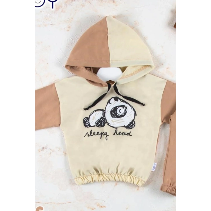 Panda Desenli Kapişonlu Erkek Bebek Takımı