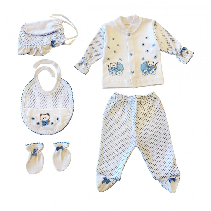 Sema Baby 5li Premature Puanlı Set - Açık Mavi 8682476853155
