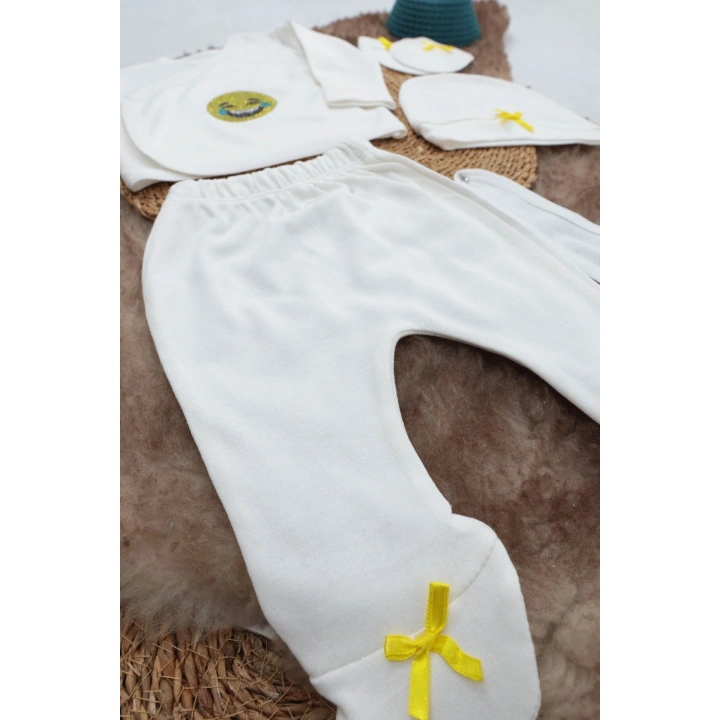 Sema Baby 5 Parça Gülen Surat Hastane Çıkışı Zıbın Seti 0-3 Ay