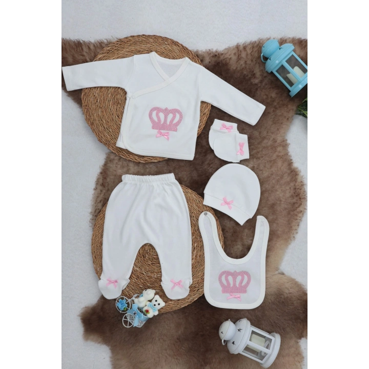 Sema Baby 5 Parça Hastane Çıkışı Zıbın Seti 0-3 Ay - Princess