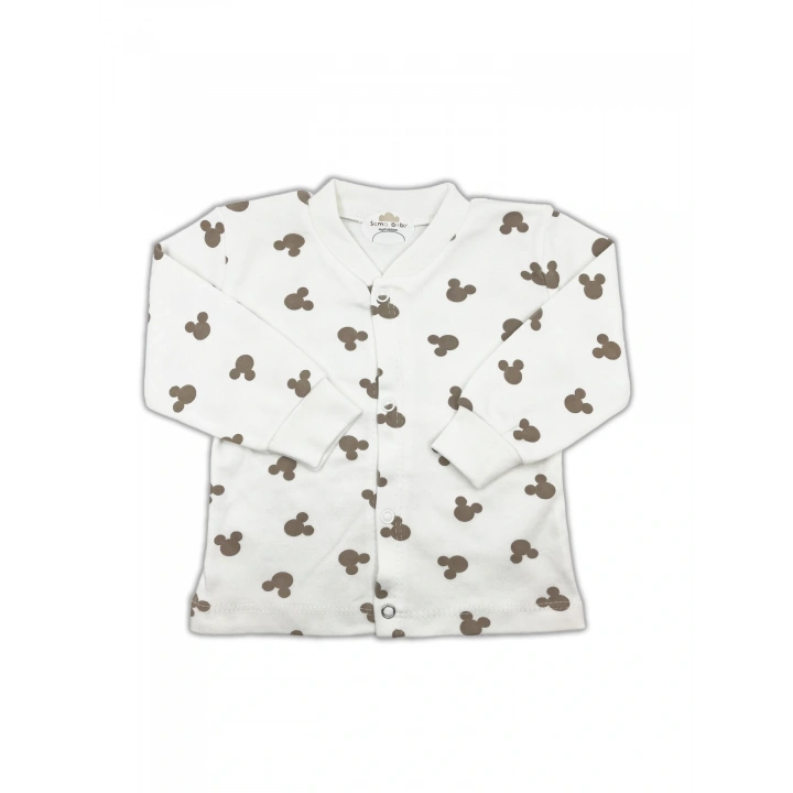 Sema Baby Mickey Mouse Bebek Pijama Takımı - Ekru 6-9 Ay