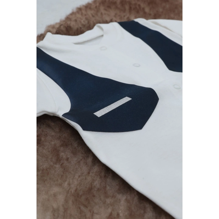 Sema Baby Pamuklu Bebek Tulum Seti 0-3 Ay - Smokin