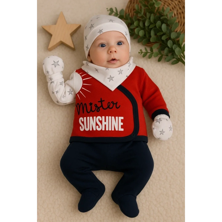 Sun Shine Desenli 5li Erkek Hastane Çıkışı