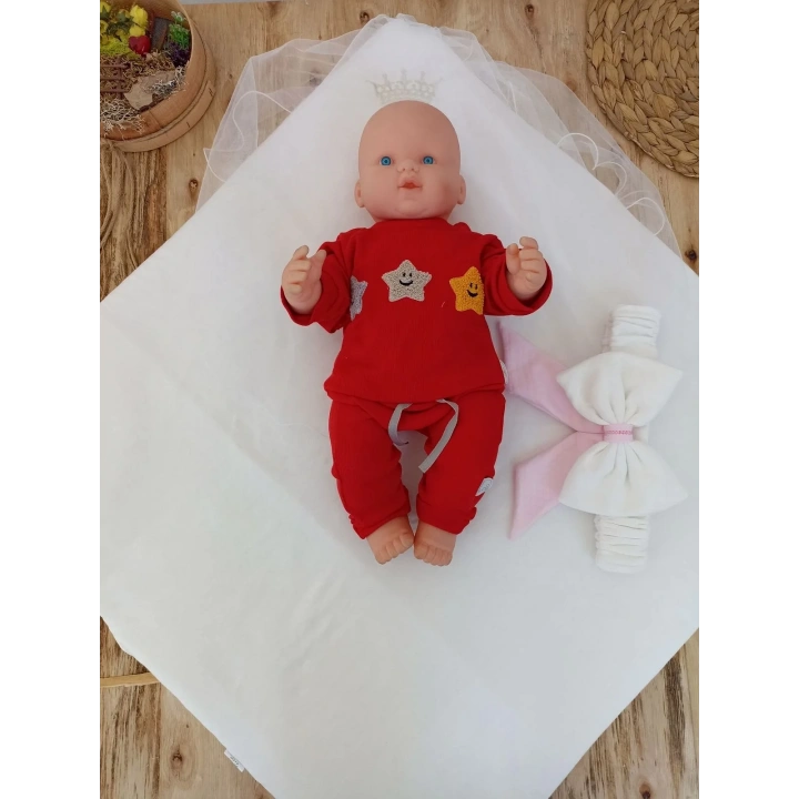 Yenidoğan Bal Peteği My Prince Taç Nakışlı Delüks Kundak Bebek Battaniyesi Pembe