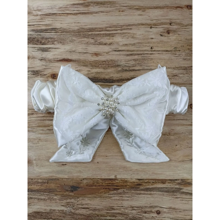 Yenidoğan İpek Venüs Taç Nakışlı Delüks Kundak Bebek Battaniyesi Ekru