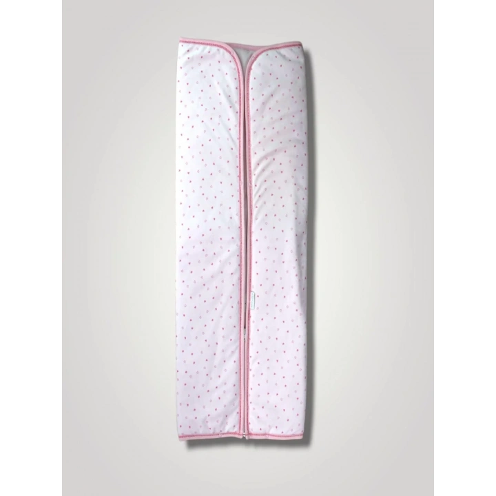 Yenidoğan Kalp Baskılı Fermuarlı Kadife Bebek Battaniyesi Pembe