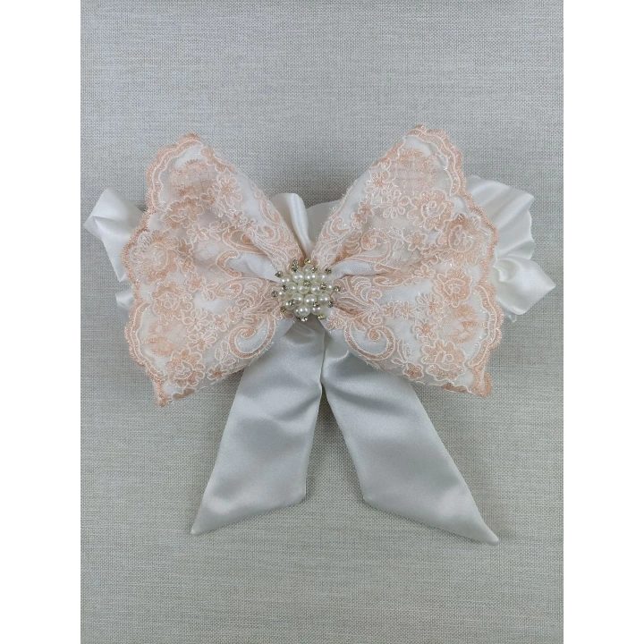 Yenidoğan Sahra Taç Nakışlı Trilüks Kundak Bebek Battaniyesi Ekru