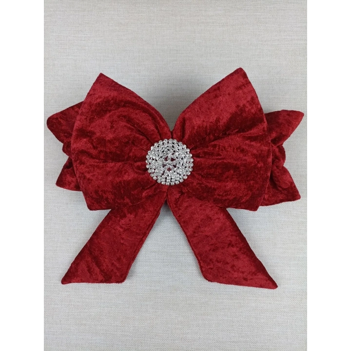 Yenidoğan Saray Kadife Taç Nakışlı İnci Fiyonklu Dantel Duvak Trilüks Kundak Bebek Battaniye Bordo