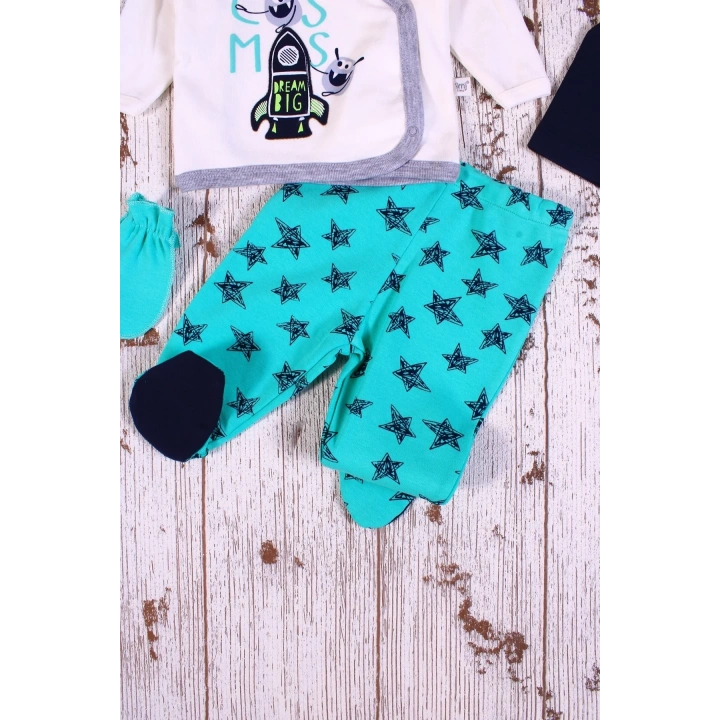 Yıldız Desenli Fularlı 5li Erkek Hastane Çıkışı