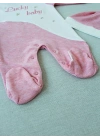0-3 3-6 Ay Lucky Baby Nakışlı Es Çizgi Boy Şapkalı Kız Bebek Tulumu Pembe