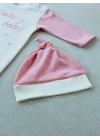 0-3 3-6 Ay Lucky Baby Nakışlı Es Çizgi Boy Şapkalı Kız Bebek Tulumu Pembe