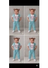1/4 Yaş Girl Baskılı Yelekli 3lü Çocuk Takımı