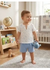 1/4 Yaş Müslin Kumaş Bebek Takımı