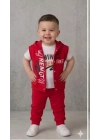 1/4 Yaş Winner Baskılı Yelekli 3lü Çocuk Takımı