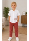 2/10 Yaş Müslin Gömlek Denim Pantolon Çocuk Takımı