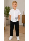 2/10 Yaş Müslin Gömlek Denim Pantolon Çocuk Takımı