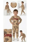 2-5 Yaş Aslan Baskılı Penye Çocuk Takımı