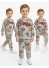 2-5 Yaş Aslan Baskılı Penye Çocuk Takımı