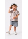 2/6 Yaş Denim Şapkalı Şortlu 3lü Çocuk Takımı