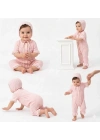 3/12 Ay Şapkalı Dantelli Jakar Kumaş Bebek Tulumu