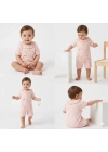 3/12 Ay Yakalı Fiyonklu Jakar Kumaş Bebek Tulumu