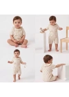 3/12 Ay Yakalı Fiyonklu Jakar Kumaş Bebek Tulumu