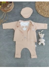 3-6 6-9 9-12 Ay Oyuncaklı Altınbaşak 5li Kız Erkek Bebek Takımı Buğday