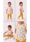 6/18 Ay Baskılı Zıbınlı Penye Bebek Takımı