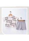6/18 Ay Geometrik Baskılı Oversize Bebek Takımı