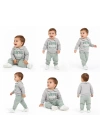 6/24 Ay Bebe Yakalı Penye Bebek Takımı