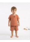 6/24 Ay İp Yakalı Müslin Kumaş Bebek Takımı