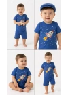 6/24 Ay Roket Baskılı 2li Bebek Takımı
