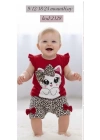 9/24 Ay Leopar Kedi Baskılı Bebek Takımı