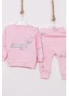 Angel Kanat Detaylı % 100 Pamuk Kız Bebek Takımı