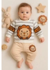 Aslan Desenli 2li % 100 Pamuk Erkek Bebek Takımı