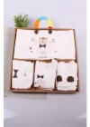 Ayıcık Desenli 10 Parça Kutulu %100 Pamuk Erkek Bebek Hastane Çıkışı