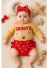 Daddys Girl Bandanalı Kız Bebek Takımı