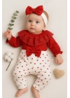 Dantel Yaka Kız Bebek Tulumu % 100 Pamuk