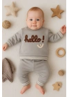 Hello Nakışlı % 100 Pamuk 2li Erkek Bebek Takım