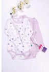 Kalp Desenli Uzun Kol 2li Kız Bebek Body Seti