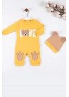 Love Bear Nakışlı % 100 Pamuk Erkek Bebek Tulumu