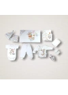Love Zürafa Nakışlı  10lu Zıbın Takımı Hastane Çıkışı Ekru
